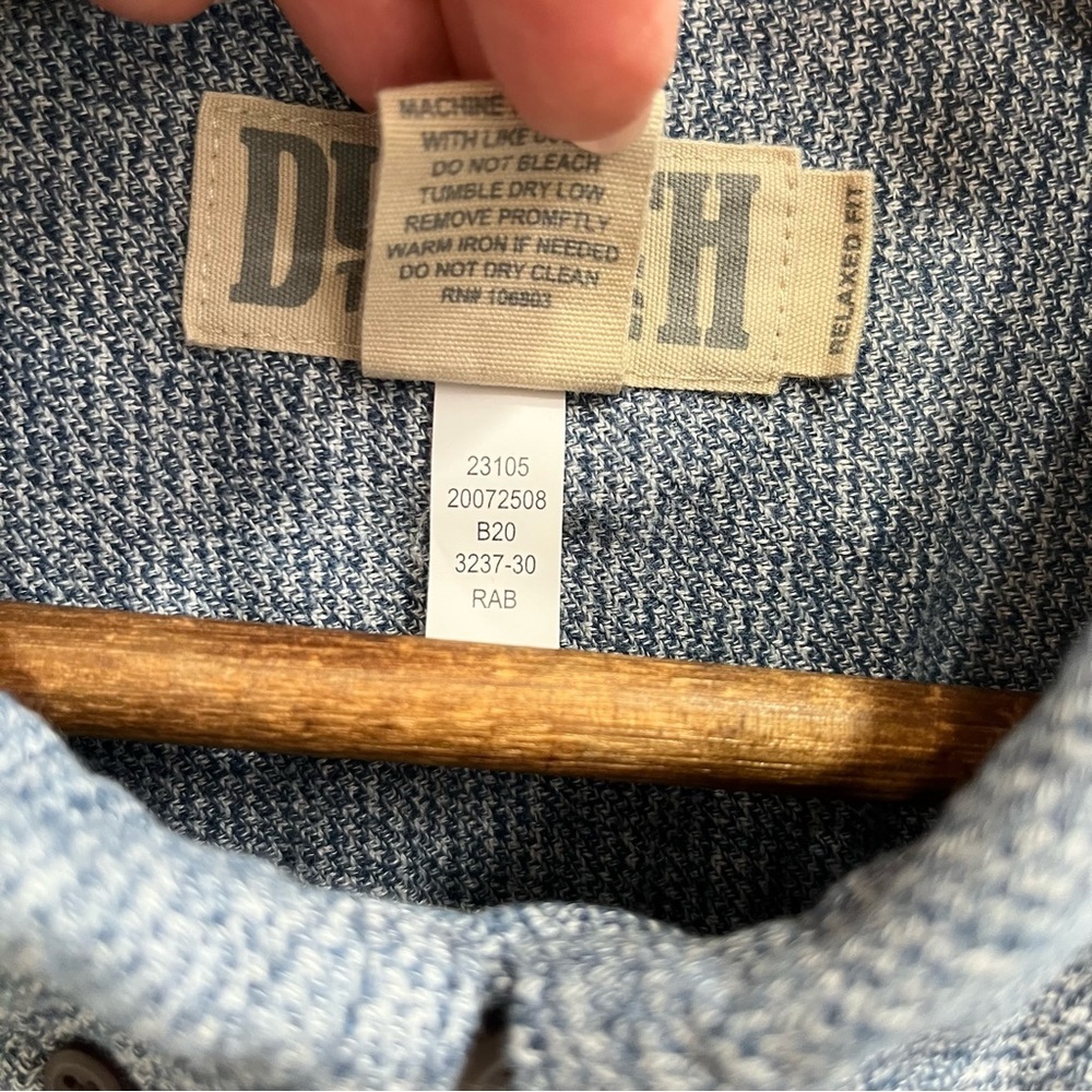 Duluth Trading Kennesaw Relaxed Fit Long Sleeve Shirt  Blue Button Down Men 2XL - Picture 8 of 8